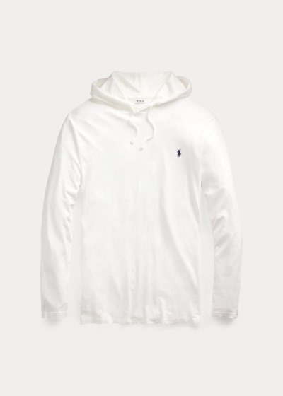 Playeras Polo Ralph Lauren Hombre Blancos / Azul Marino - Cotton Jersey Hooded - FMOGN7958